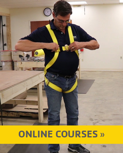 Online Courses Worker Donning Harness